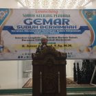 Kepala Kantor Kementerian Agama Kabupaten Melawi, H. Anuar Akhmad, S.Ag., M.M, menyampaikan tausiah pada kegiatan Subuh Keliling Perdana GEMAR Subuh Berjamaah di Masjid Agung Kota Juang, Nanga Pinoh.